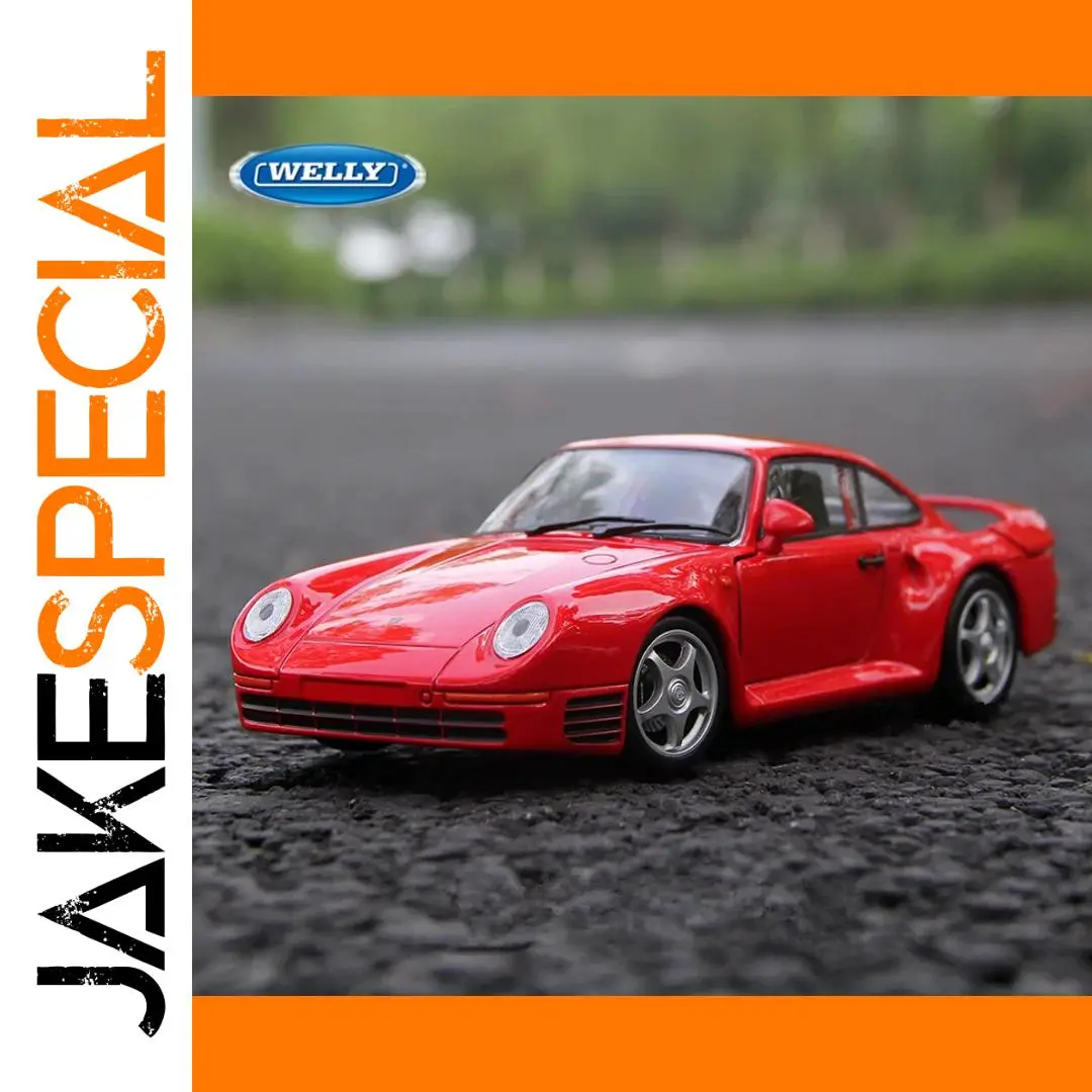 Vibrant Red Porsche 959 Diecast Model 1:24 Scale 1 Vibrant Red Porsche 959 Diecast Model 1:24 Scale