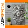 Medusa Mythological Metal Wall Art in Gray and White