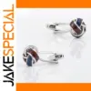 Light Grey Knot Cufflinks with Vibrant Design