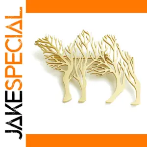 Elegant Camel Brooch with Tree Design