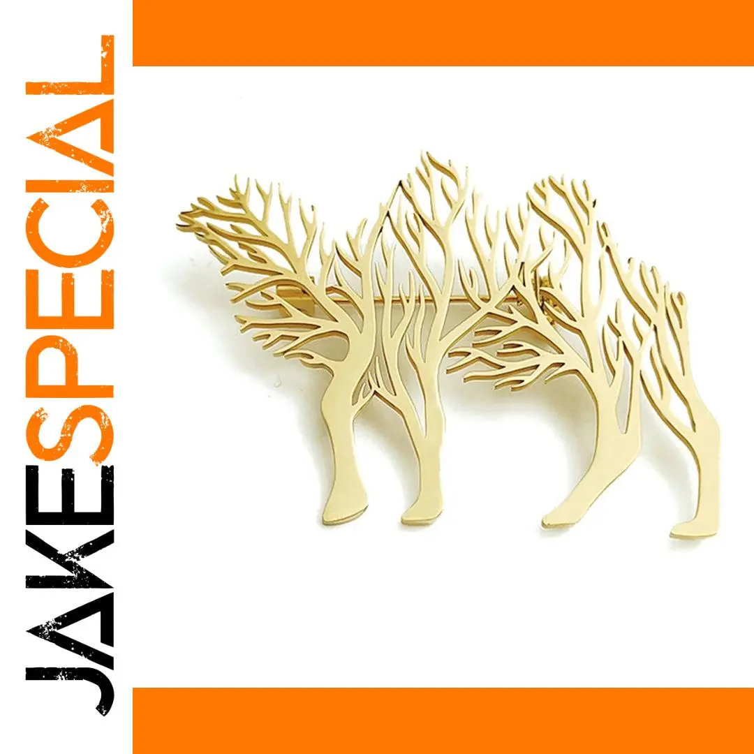 Elegant Camel Brooch with Tree Design 1 Elegant Camel Brooch with Tree Design