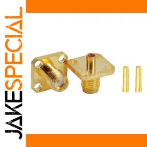 Gold-Plated SMA-KF-B2 Flange RF Connector Set
