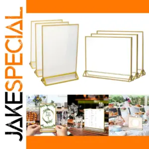 Gold Border Acrylic Sign Holder 10x15cm, 13x18cm, 15x21cm