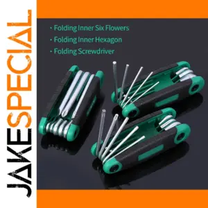 8-in-1 Folding Precision Tool Set in Black and Green
