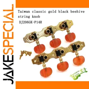 Classical Guitar Triplet Knobs with Honey-Orange Finish