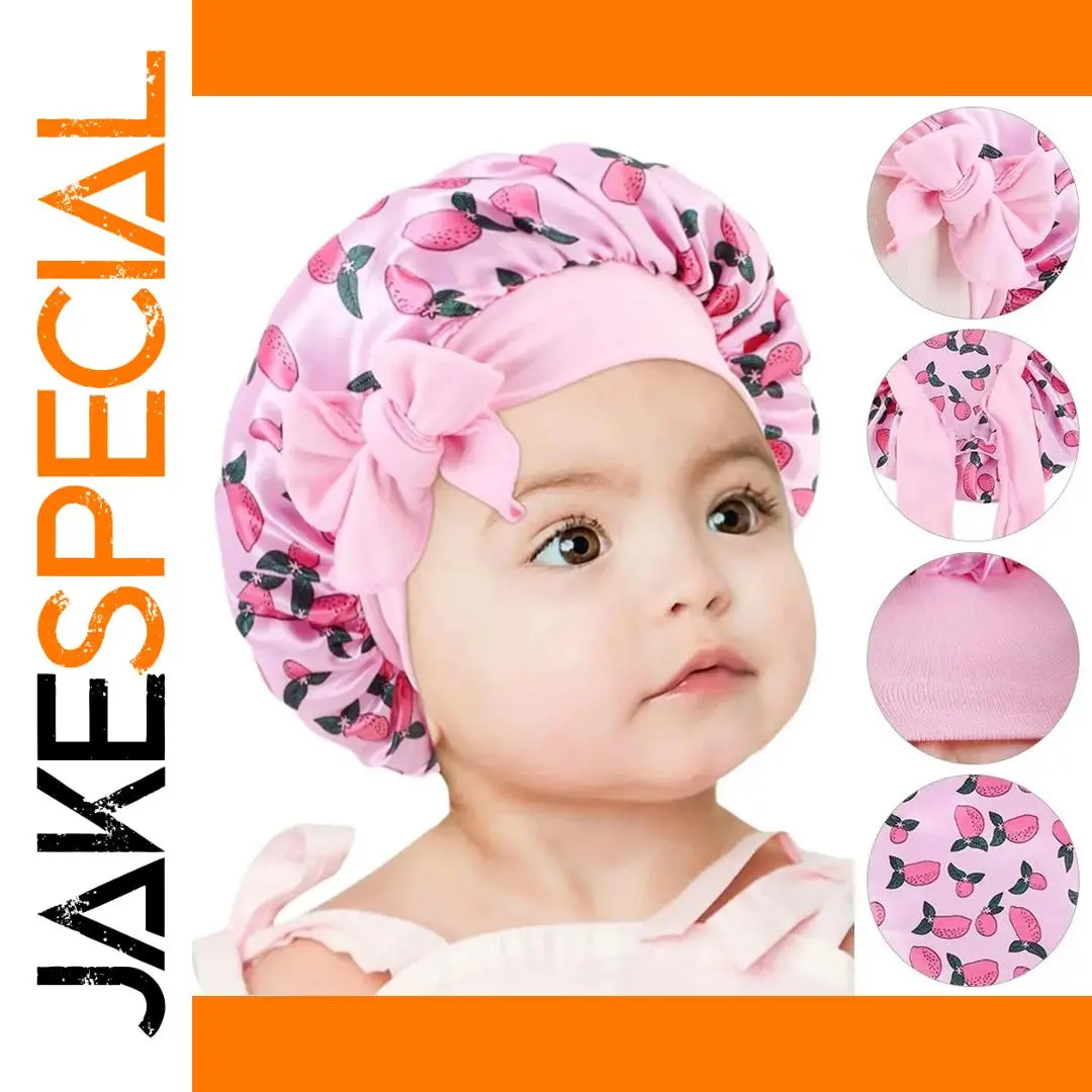 Pink Satin Sleep Cap for Children 2-8 1 Pink Satin Sleep Cap for Children 2-8
