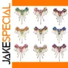 Vibrant Sew-On Rhinestone Leaf Applique