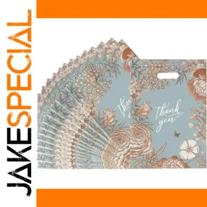 Elegant Blue Thank You Plastic Gift Bags Set