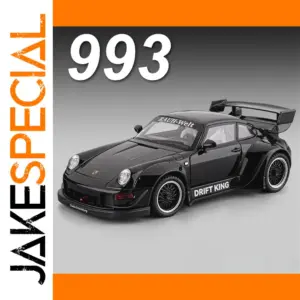 Black Porsche 993 Scale Model with Light Features
