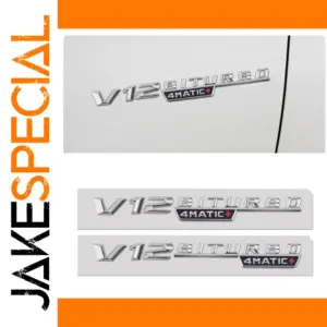 3D Chrome V12 BITURBO Emblems for AMG Models