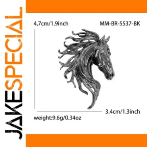 Horse-Shaped Brooch in Zinc Alloy