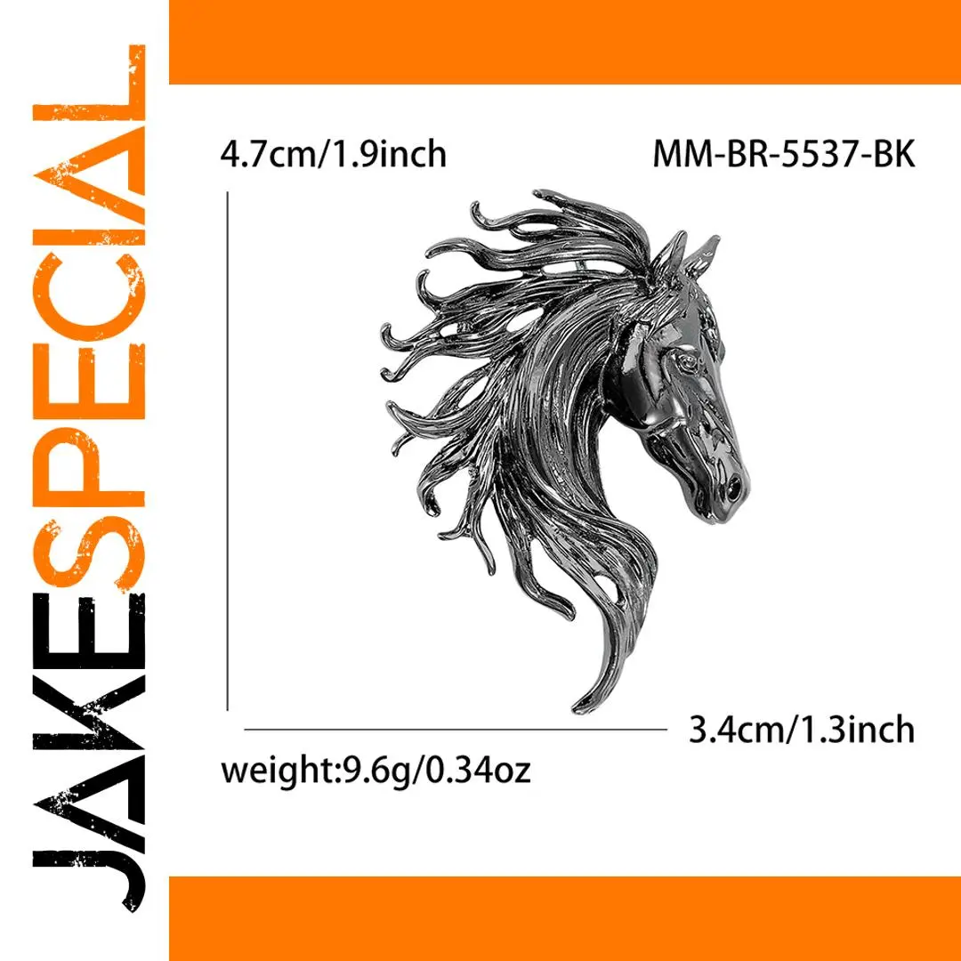 Horse-Shaped Brooch in Zinc Alloy 1 Horse-Shaped Brooch in Zinc Alloy