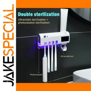 Wall-Mounted UV Toothbrush Sterilizer with Toothpaste Dispenser