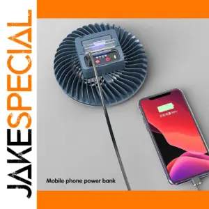 Portable Camping Fan with LED and 2400mAh Battery