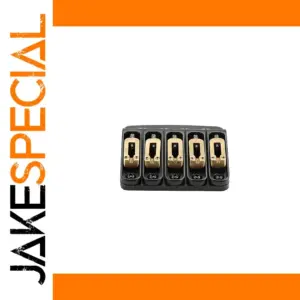 Black 5-String Bass Bridge with Copper Saddles