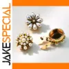 Vintage-Style Pearl Flower Cufflink Set