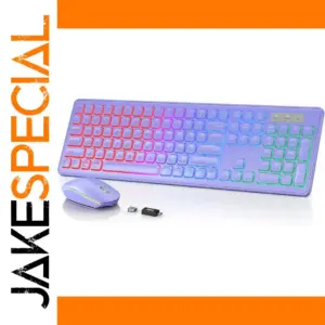 Purple Wireless Keyboard and Mouse Set