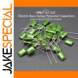 Set of 12 Green Polyester Bass Guitar Capacitors