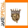 Fierce Lion Head Brooch in Gold and Silver