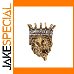 Fierce Lion Head Brooch in Gold and Silver