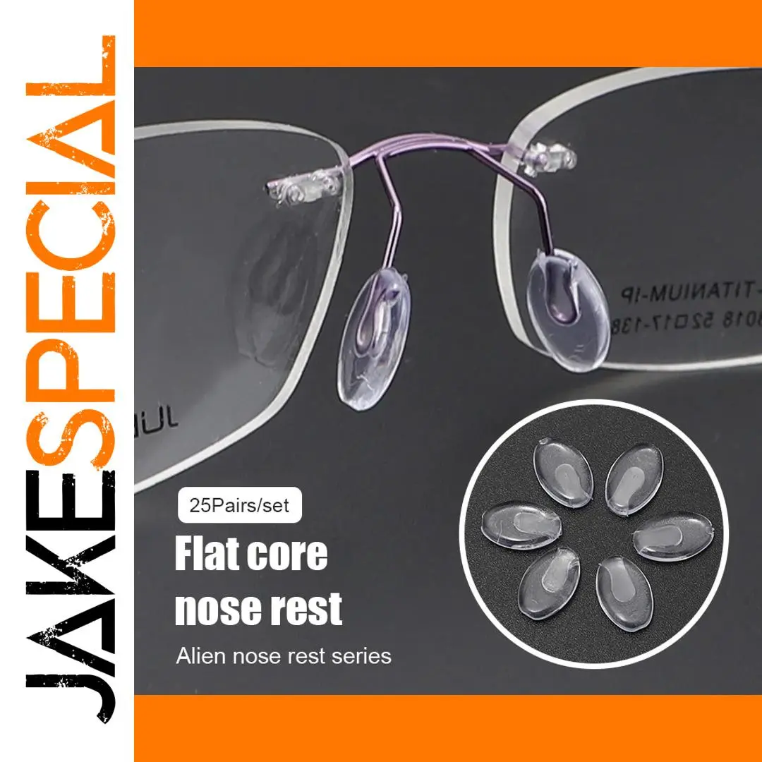 Transparent Oval Nose Pads for Glasses (25 Pairs) 1 Transparent Oval Nose Pads for Glasses (25 Pairs)
