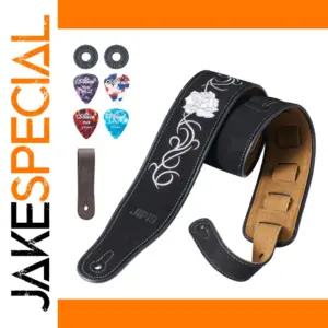 Embroidered Guitar Strap with Floral Design
