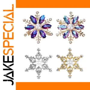 Crystal Snowflake Brooch with Colorful Accents