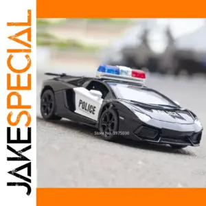 Black 1:32 Scale Diecast Police Car Model