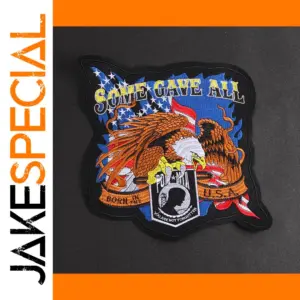 Punk Eagle Embroidered Iron-On Patch 27x27.5 cm