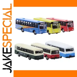 N Scale Diecast Bus Set - 6 Vibrant Miniatures