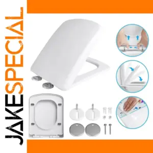 Square Soft-Close Toilet Seat for UK Pans