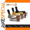 L-Shaped 3-Way Guitar Switch Set in Chrome, Black, Gold