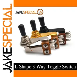 L-Shaped 3-Way Guitar Switch Set in Chrome, Black, Gold