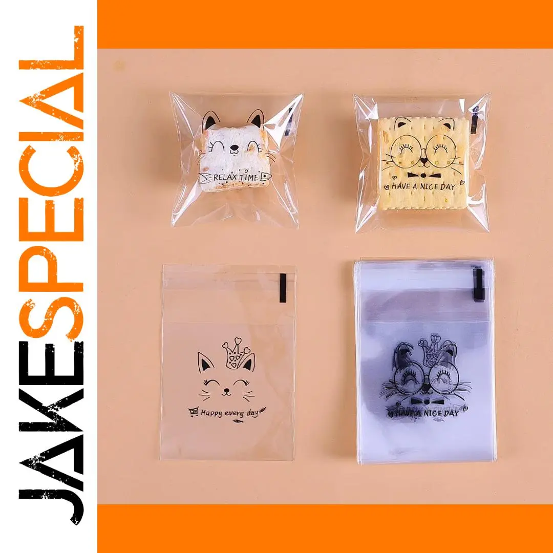 Clear Cartoon Animal Gift Bags Set (100 Pieces) 1 Clear Cartoon Animal Gift Bags Set (100 Pieces)