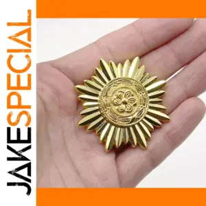 WWII Medal Pin Badge with Fleur-de-Lis Design