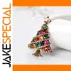 Festive Christmas Tree Brooch with Rhinestones