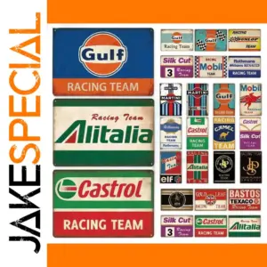 Vintage Racing Team Metal Sign 20x30cm