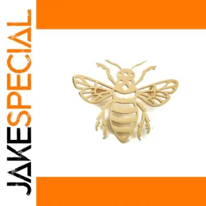 Hollowed Out Bee Brooch in Gold Finish