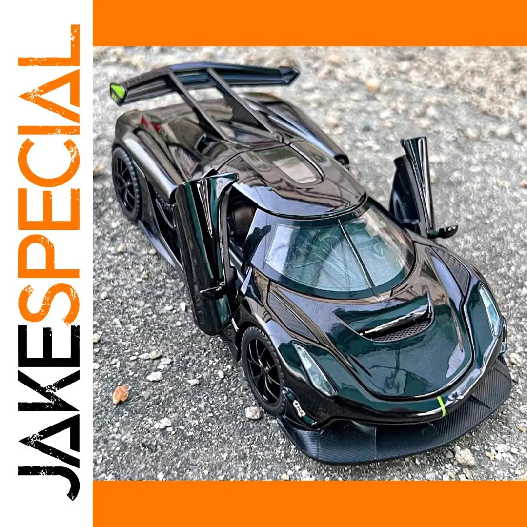 Black 1:32 Diecast Supercar Model with Light and Sound 1 Black 1:32 Diecast Supercar Model with Light and Sound