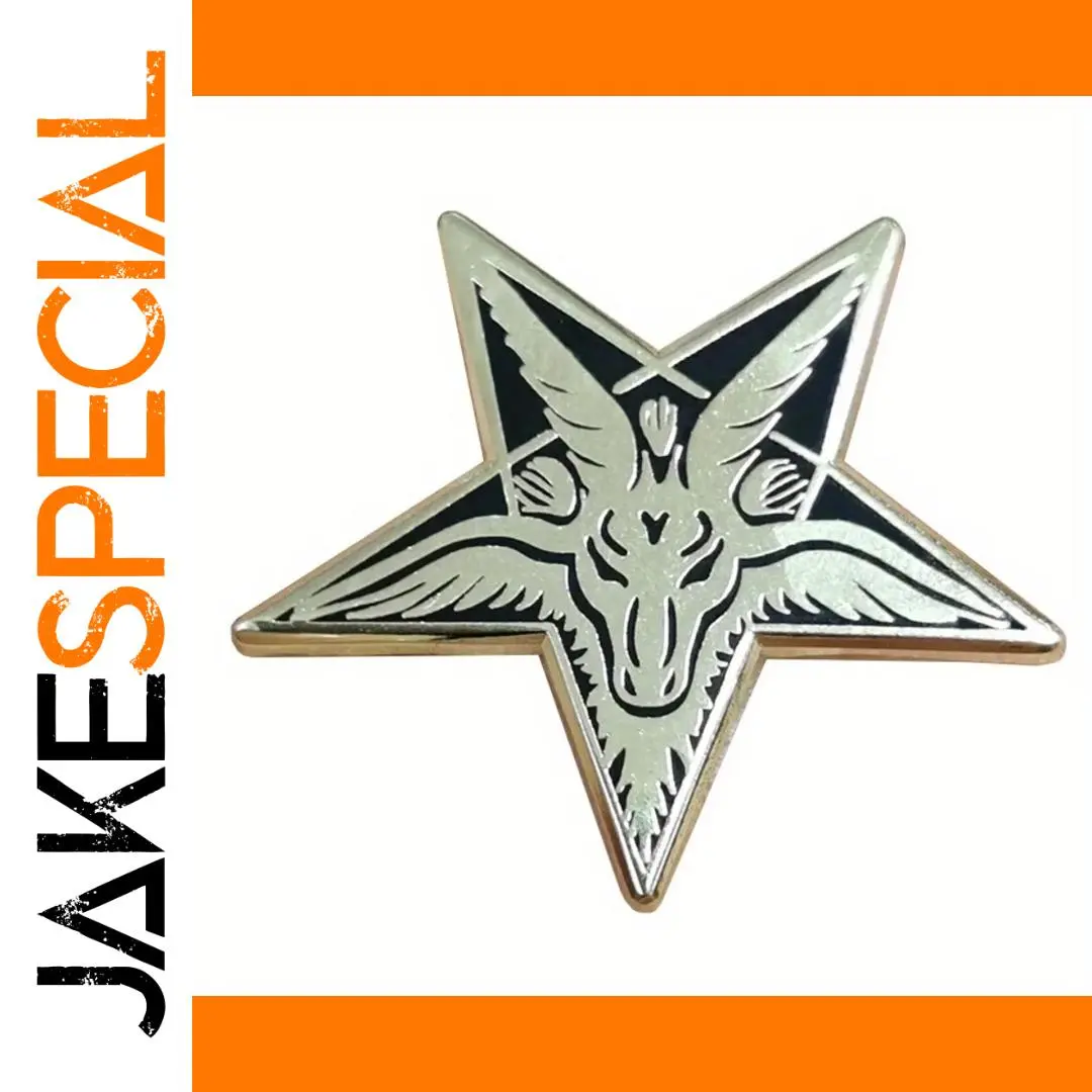 Star Shaped Baphomet Goat Brooch Accessory 1 Star Shaped Baphomet Goat Brooch Accessory