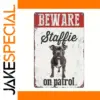 Vintage Staffordshire Bull Terrier Warning Sign