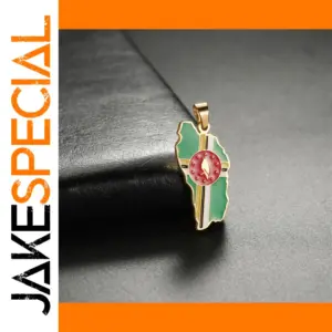 Stainless Steel Dominica Map Pendant