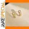 Gold Stainless Steel Geometric Stud Earrings T615