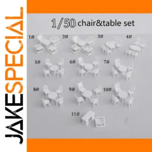 Miniature White Indoor Furniture Set for Models