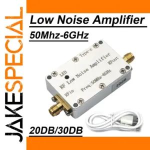 RF Low Noise Amplifier 50MHz-6GHz, 20/30dB Gain