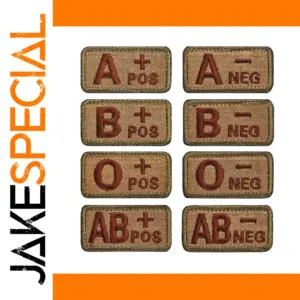 Blood Type Tactical Badge Set with Hook & Loop