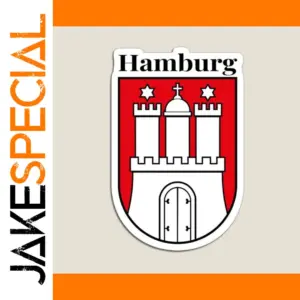 Colorful Hamburg Shield Magnet Sticker in Various Sizes