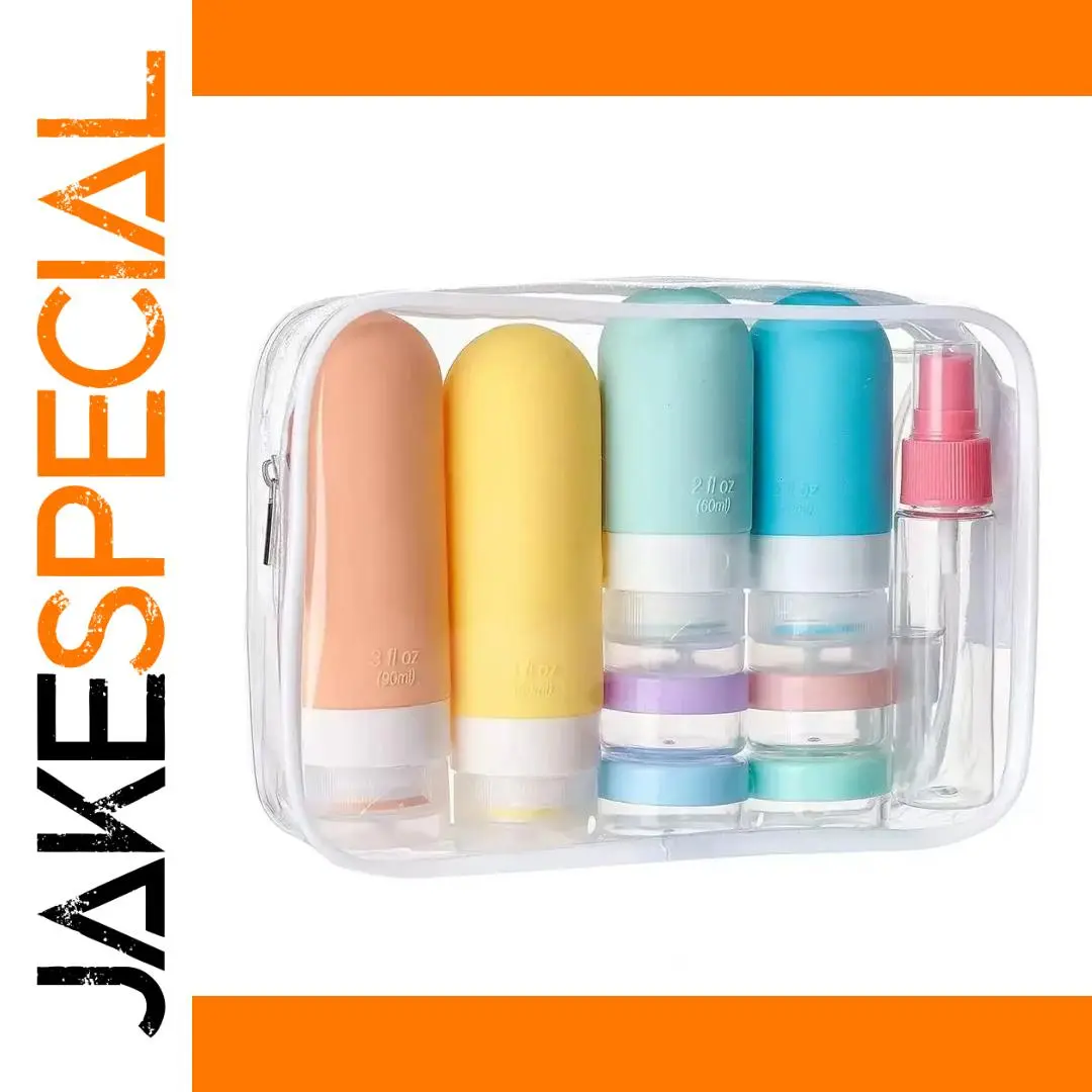 16-Pack Silicone Travel Bottle Set with Case 1 16-Pack Silicone Travel Bottle Set with Case