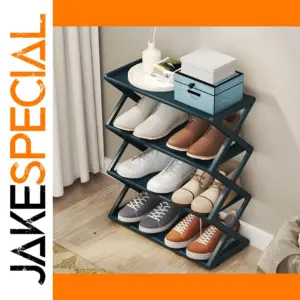 Modern X-Shaped Shoe Storage Rack - Black/White