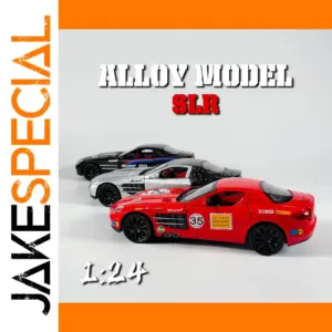 1:24 Scale Alloy Sports Car Model in Red, Silver, or Black